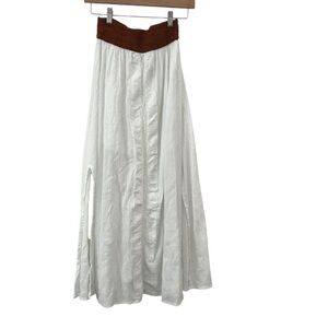Shyanne Western Women’s White Maxi Skirt with Side Slits Size XS Festival Boho